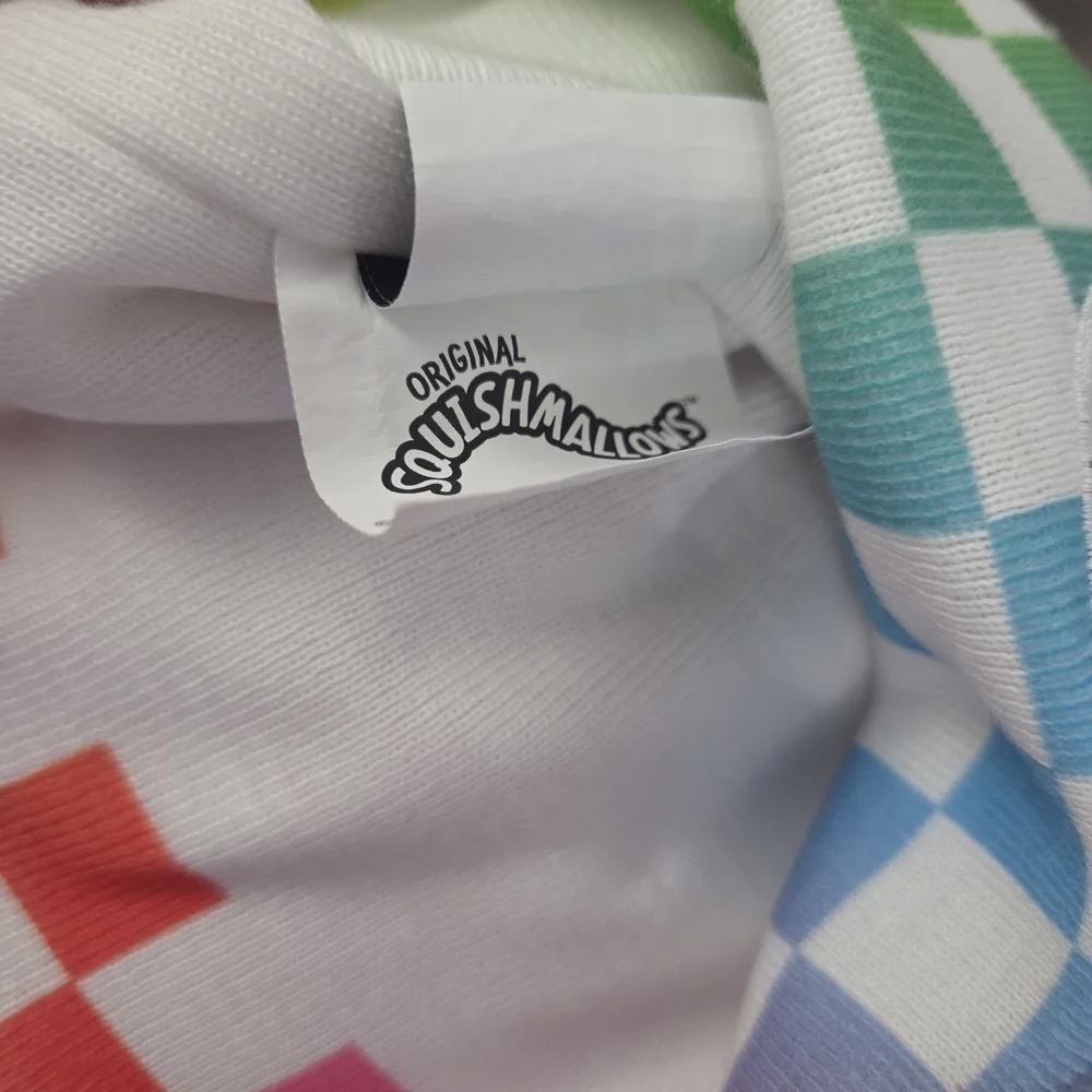 Squishmallows multicolored checkered beanie hat